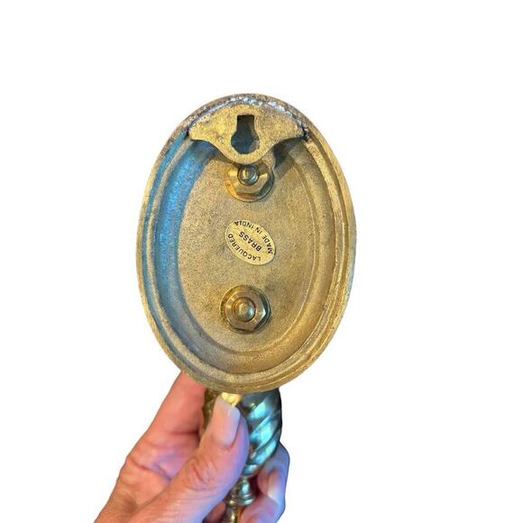 Vintage Pair Home Interior Wall Sconces, Brass - Picture 4 of 4